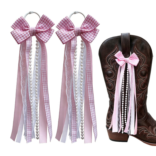 Blue Ribbon Bow for Cowboy Boots