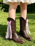Pink Ribbon Bow for Cowboy Boots
